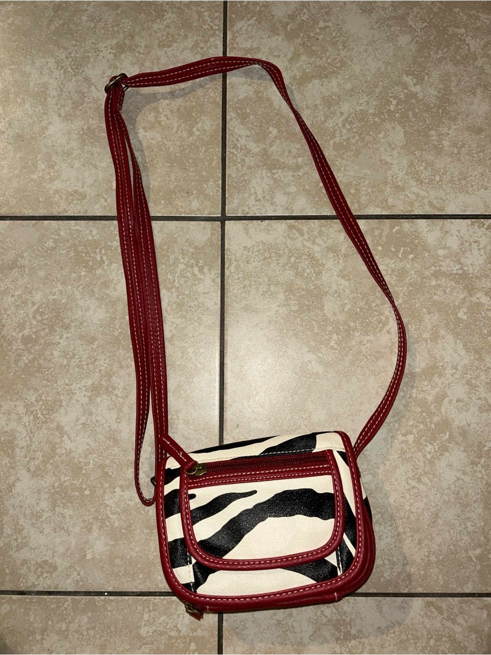 Attention Y2K Black and White Zebra print purse